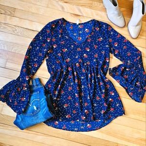 Acting Pro Floral Babydoll Blouse